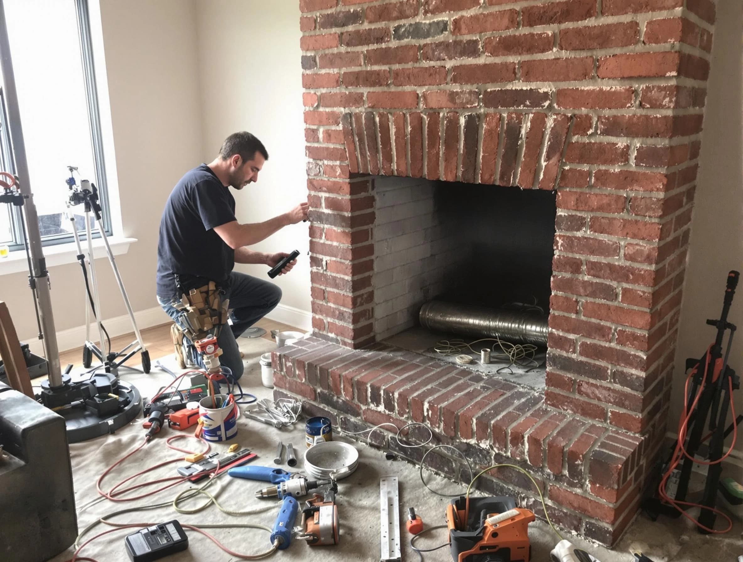 Tolleson Chimney Sweep specialist finalizing chimney liner service in Tolleson, AZ