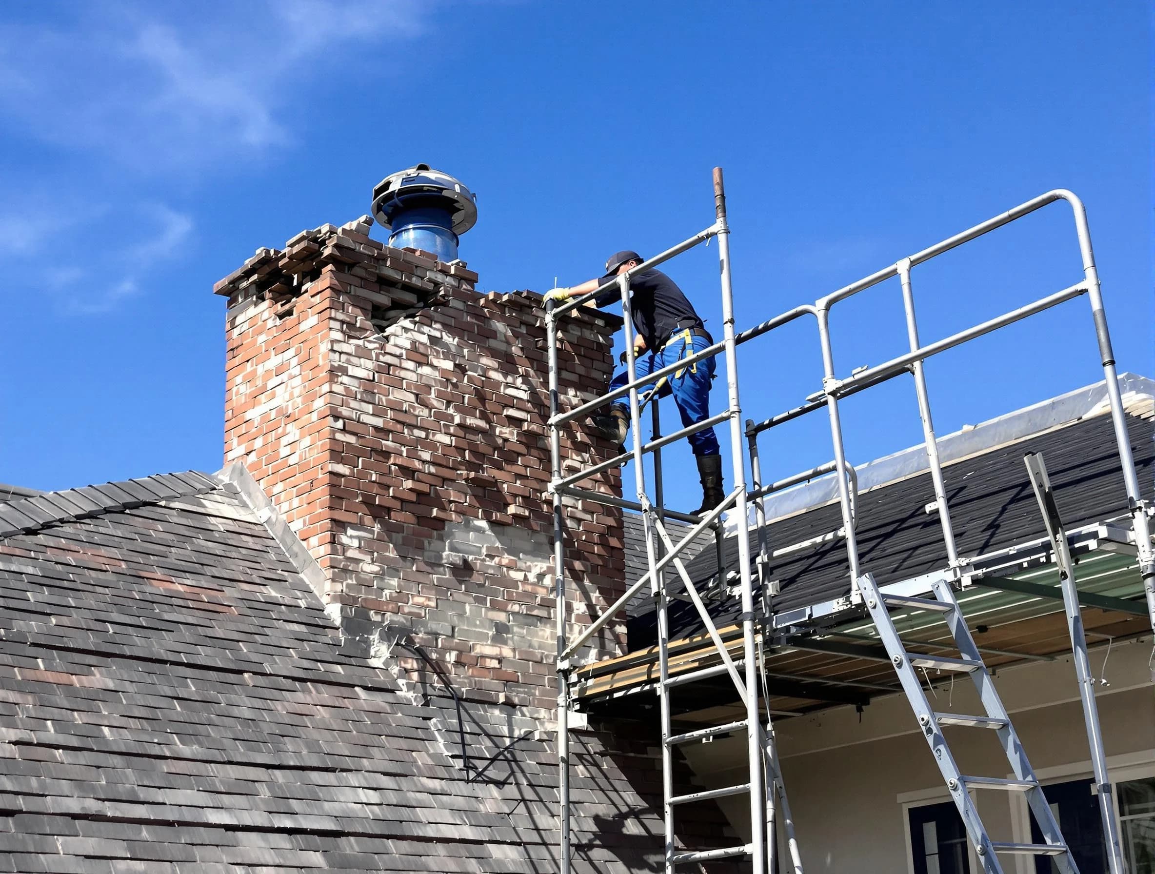 Rebuilding a chimney structure by Tolleson Chimney Sweep in Tolleson, AZ