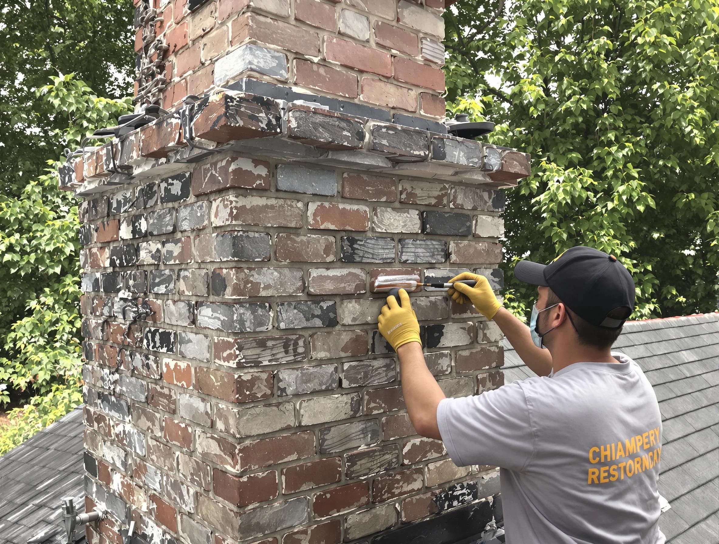 In-progress chimney restoration by Tolleson Chimney Sweep in Tolleson, AZ