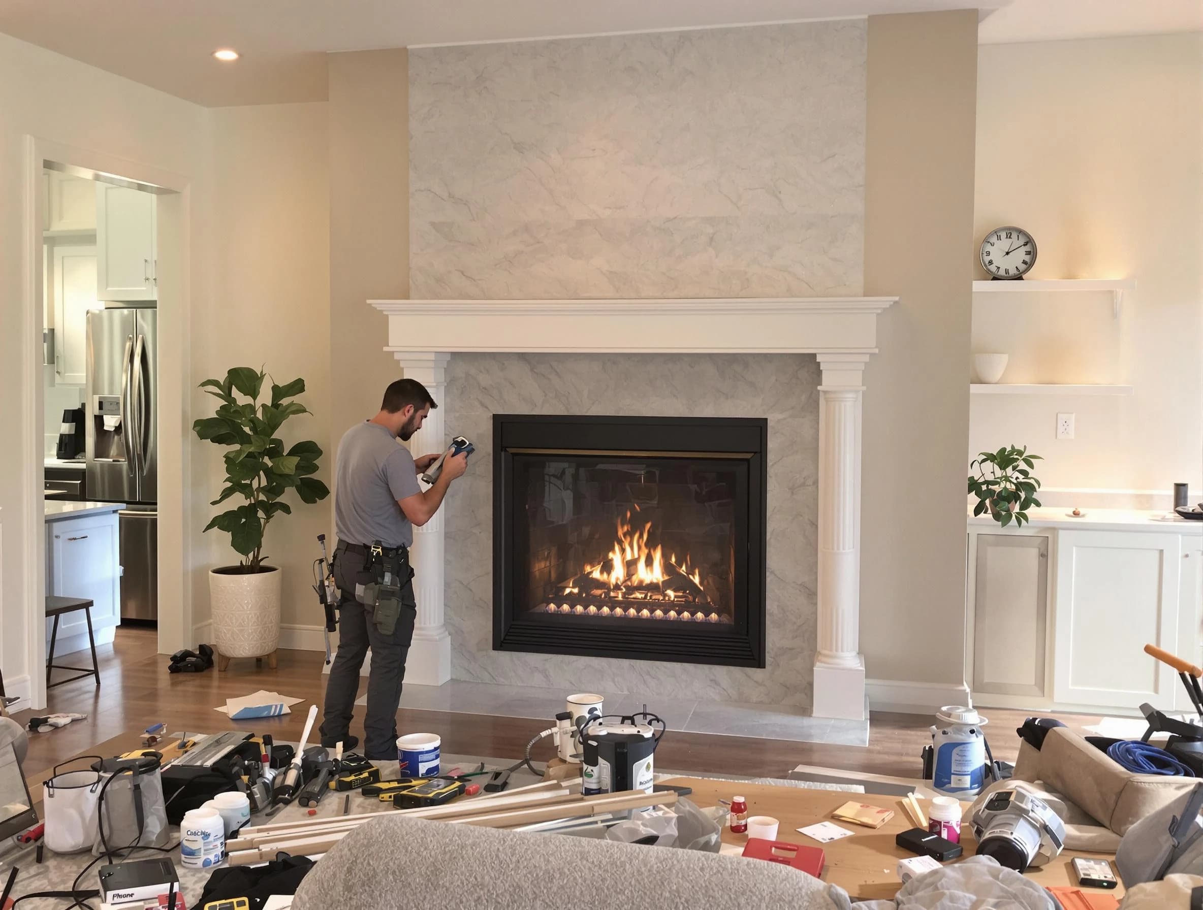 Newly installed fireplace by Tolleson Chimney Sweep in Tolleson, AZ
