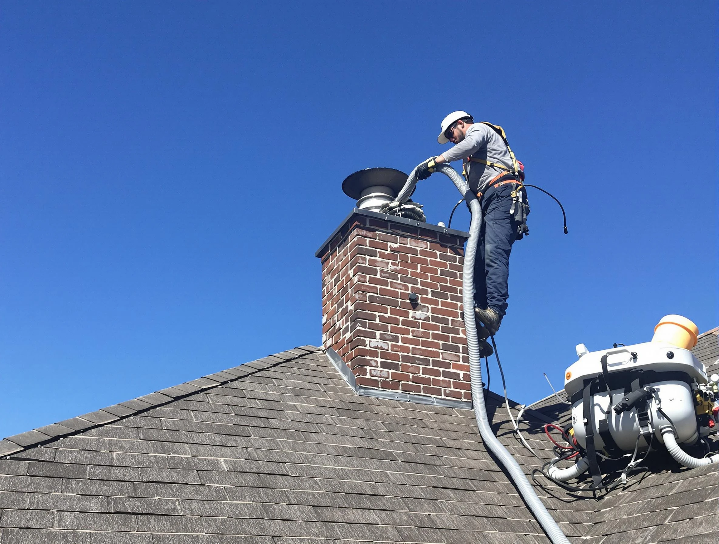 Dedicated Tolleson Chimney Sweep team member cleaning a chimney in Tolleson, AZ